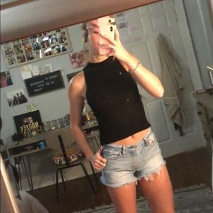 SWEATER material tank top. High neck & fitted